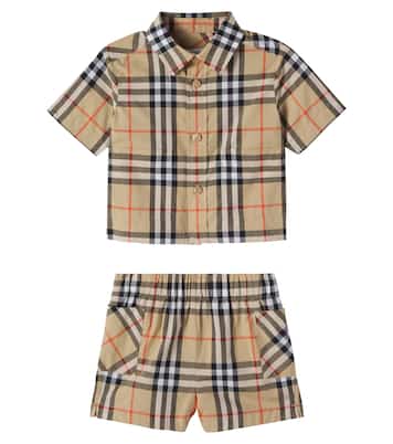 Baby cotton shirt and shorts set | Burberry Kids