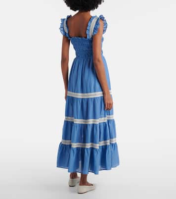 Aubrie lace-trimmed cotton voile midi dress | Rixo