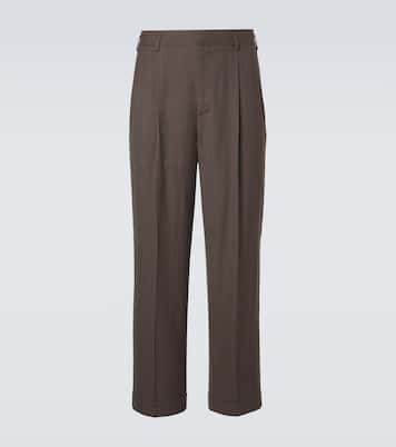 Pantaloni regular Isaac in crêpe di lana vergine | Loro Piana