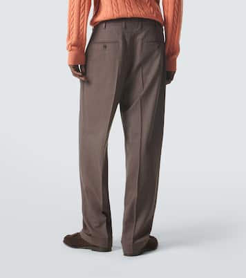 Pantaloni regular Isaac in crêpe di lana vergine | Loro Piana