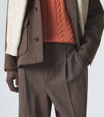 Pantaloni regular Isaac in crêpe di lana vergine | Loro Piana