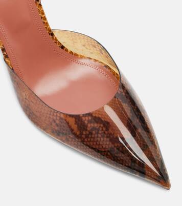 Holli snake-print PVC slingback pumps | Amina Muaddi