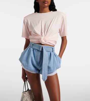 Belted high-rise denim shorts  | Magda Butrym