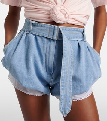 Belted high-rise denim shorts  | Magda Butrym