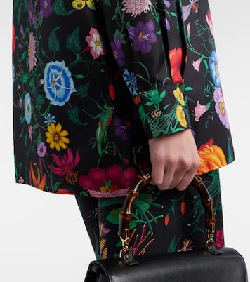 Blusa en sarga de seda floral | Gucci