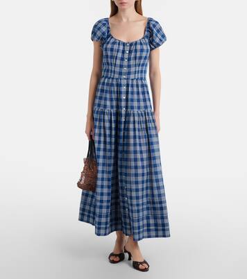 Valenne checked cotton midi dress | Dôen