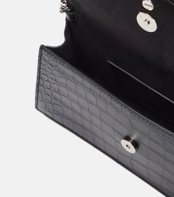 Skull Mini croc-effect leather clutch | McQueen