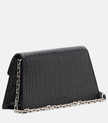 Skull Mini croc-effect leather clutch | McQueen