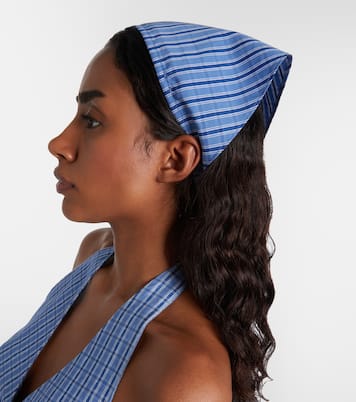 Lucia checked cotton scarf | Faithfull