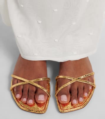 Sandalen Biarritz aus Metallic-Leder | Paris Texas