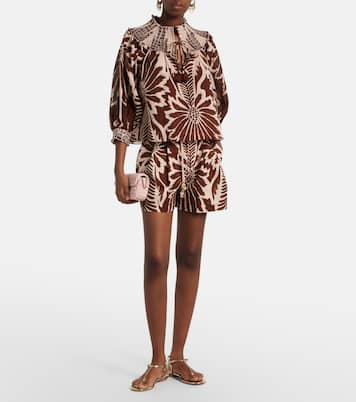 Bedruckte Bluse Ysee aus Baumwolle | Poupette St Barth