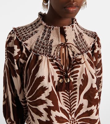 Bedruckte Bluse Ysee aus Baumwolle | Poupette St Barth