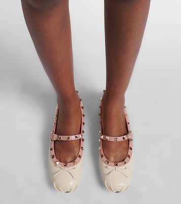 Rockstud leather Mary Jane flats | Valentino Garavani