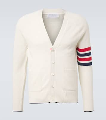 Cardigan 4-Bar en lin et coton | Thom Browne
