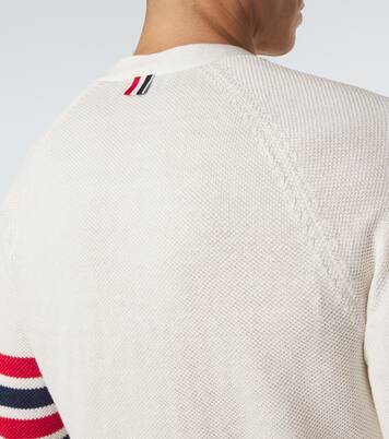 Cardigan 4-Bar en lin et coton | Thom Browne