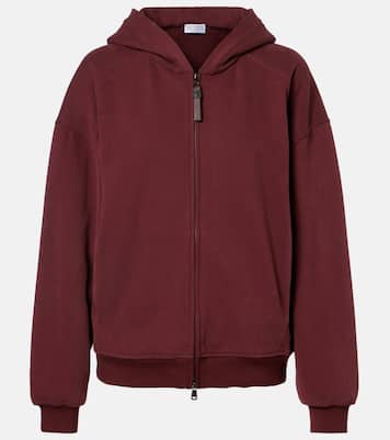 Monili cotton jersey zip-up hoodie | Brunello Cucinelli