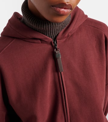Monili cotton jersey zip-up hoodie | Brunello Cucinelli