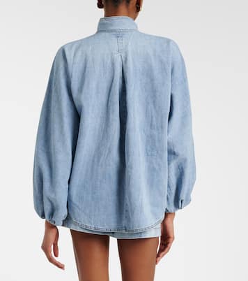 Indra tie-neck denim blouse | Zimmermann