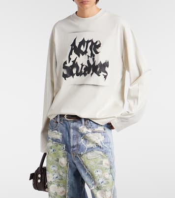 Logo cotton-blend jersey sweatshirt | Acne Studios
