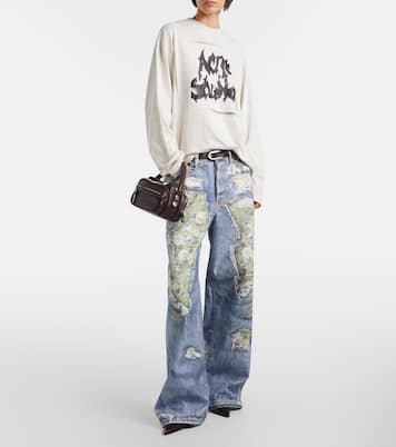 Logo cotton-blend jersey sweatshirt | Acne Studios