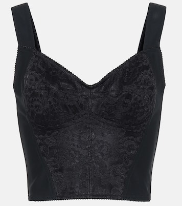 Lace-trimmed jacquard bustier | Dolce&Gabbana