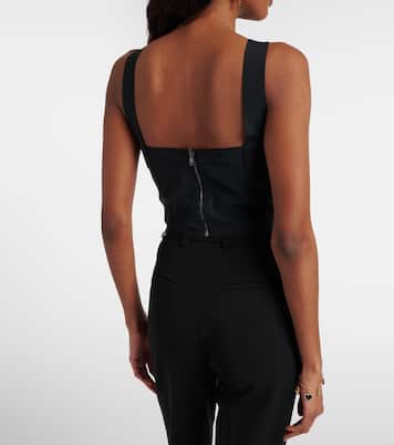 Lace-trimmed jacquard bustier | Dolce&Gabbana