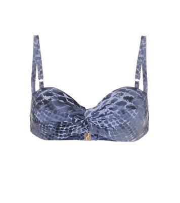 Isla snakeskin-print bikini top | Karla Colletto