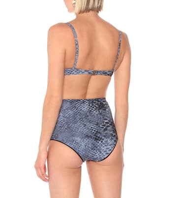 Isla snakeskin-print bikini top | Karla Colletto