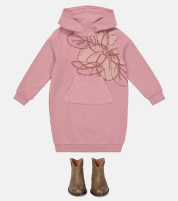 Robe imprimée à capuche en coton | Il Gufo