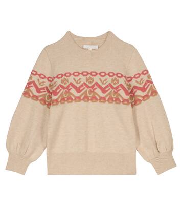 Cotton and wool intarsia sweater | Chloé Kids