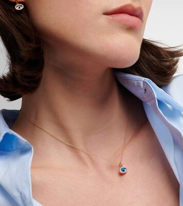 Mini Oval Eye 18kt gold necklace with diamonds | Ileana Makri
