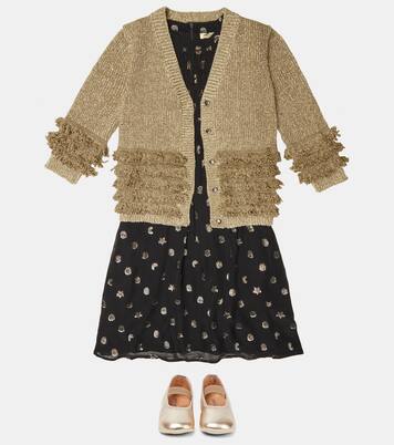 Fringed cotton-blend cardigan | Stella McCartney Kids