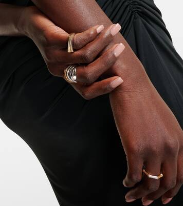 Ring Handcuff aus 9kt Gelb- und Weißgold mit Diamanten | Rainbow K