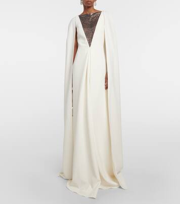 Abito lungo Abrielle con cristalli | Safiyaa