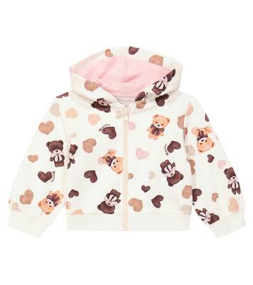 Baby printed zip-up cotton fleece hoodie | Monnalisa
