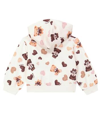 Baby printed zip-up cotton fleece hoodie | Monnalisa