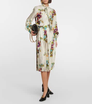 Falda midi de satén floral | Tory Burch