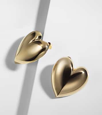 Pendientes Puffy Heart chapados en oro | Jennifer Fisher