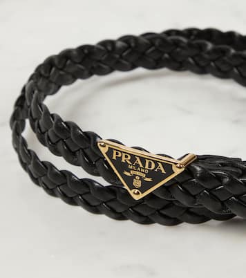 Braided leather belt | Prada