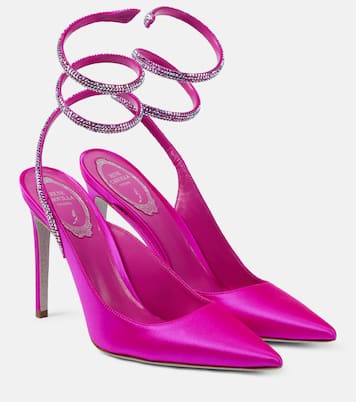 Verzierte Pumps Cleo aus Satin | Rene Caovilla