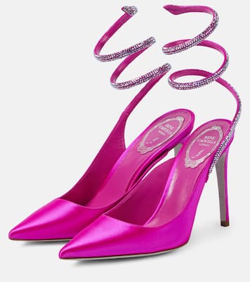 Verzierte Pumps Cleo aus Satin | Rene Caovilla