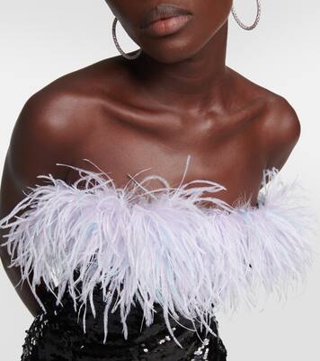 Robe à sequins et plumes | Self-Portrait