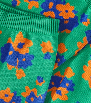 Flowers cotton and wool wide-leg pants | Tinycottons