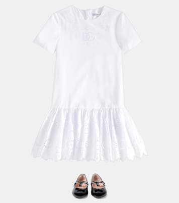 Robe brodée en coton à logo | Dolce&Gabbana Kids
