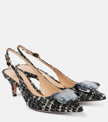 Jaipur 55 bouclé slingback pumps | Gianvito Rossi
