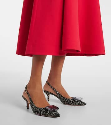 Jaipur 55 bouclé slingback pumps | Gianvito Rossi