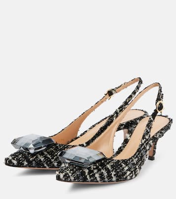 Jaipur 55 bouclé slingback pumps | Gianvito Rossi