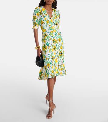 Robe midi Jemma en crêpe à fleurs | Diane von Furstenberg