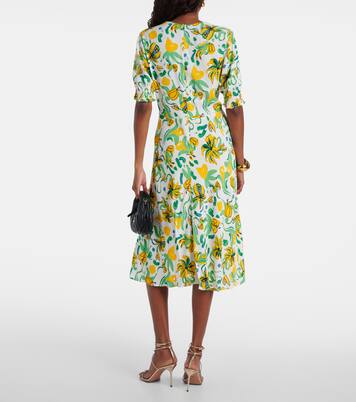 Robe midi Jemma en crêpe à fleurs | Diane von Furstenberg