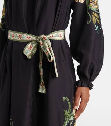 Robe longue Cerere en soie à fleurs | La DoubleJ